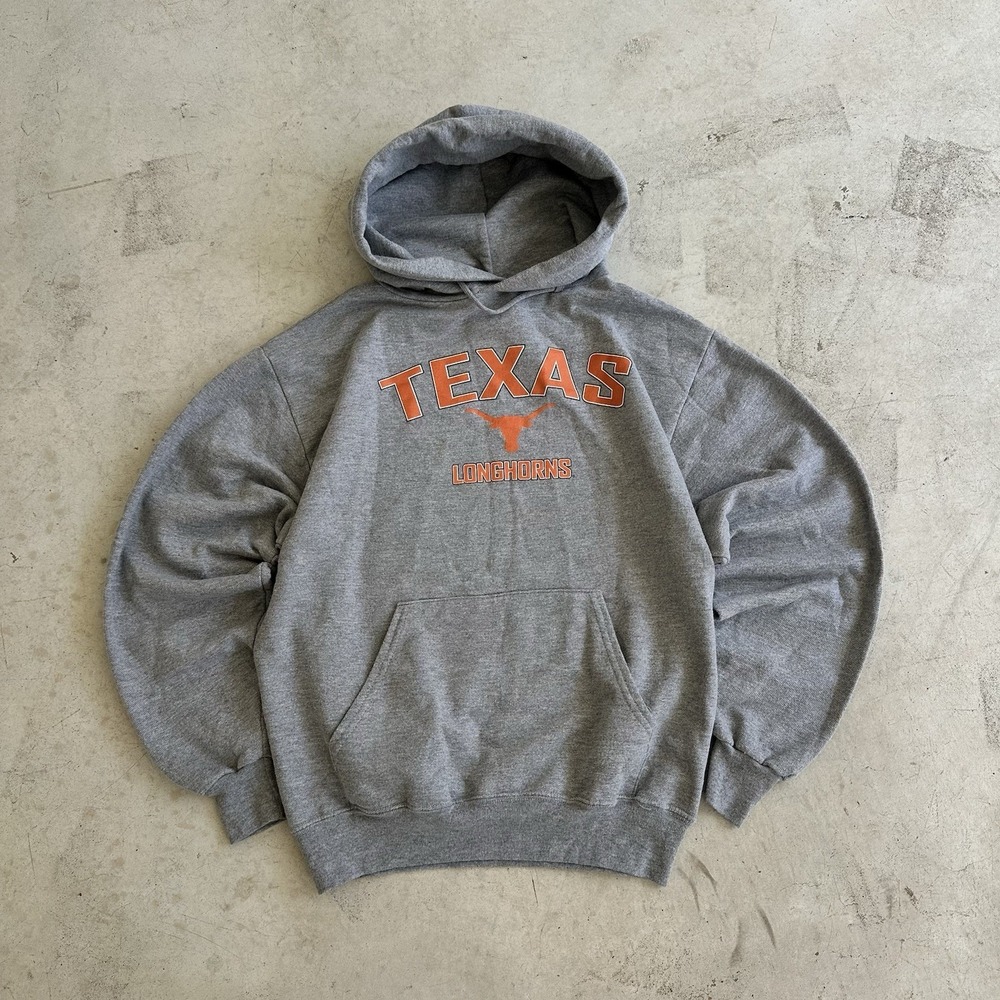 90s Vintage Grey University of Texas Longhorns College Hoodie Size M